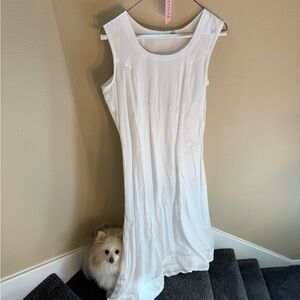 White Sleeveless Slip Dress with floral lining to add body and shape to dress